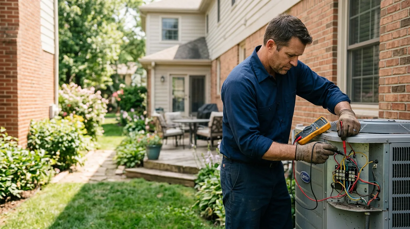 HVAC technician working near Wellston, OK